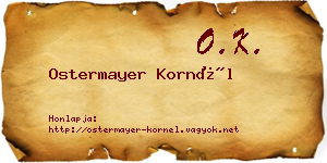 Ostermayer Kornél névjegykártya