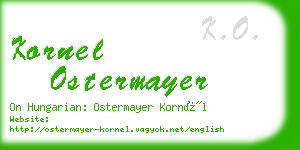 kornel ostermayer business card